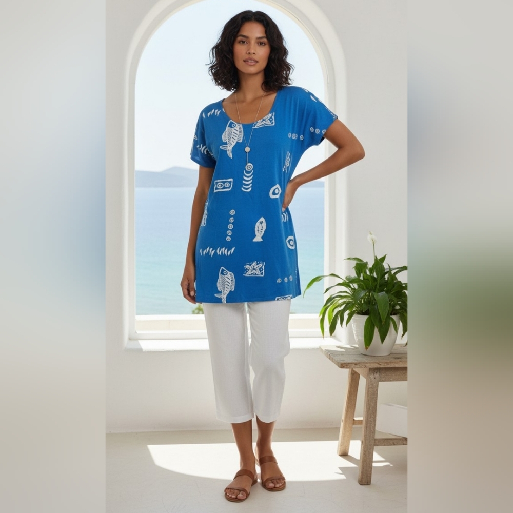 Funky Blue Fish Tunic - Picture 7 of 7